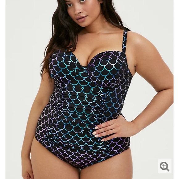 Torrid Iridescent Mermaid One Piece Swimsuit 3-DD/F - Picture 2 of 5